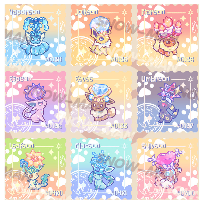 Pokemon Whale Studio Snow Man Stamp Magnet VOL5.0 Blind Box