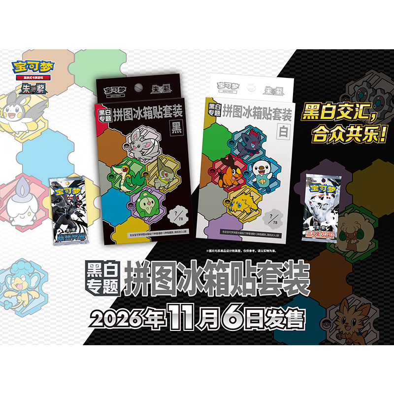Pokemon Original Black & White Special Subject Jigsaw Puzzle Fridge Magnet Set